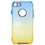 Wholesale iPhone 8 / 7 Two Tone Color Hybrid Case (Blue Gold)